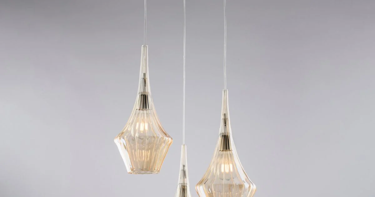 Sospensione in Ferro con Vetri Pyrex Made in Italy - Olimpo