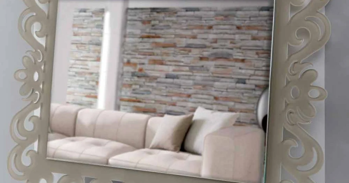 Specchiera a Parete Rettangolare di Design Moderno in Plexiglass Tortora - Selly