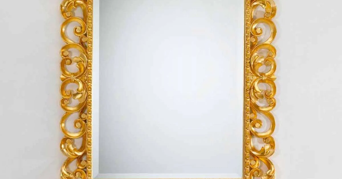 Specchiera da parete design classico con finitura foglia oro Paris