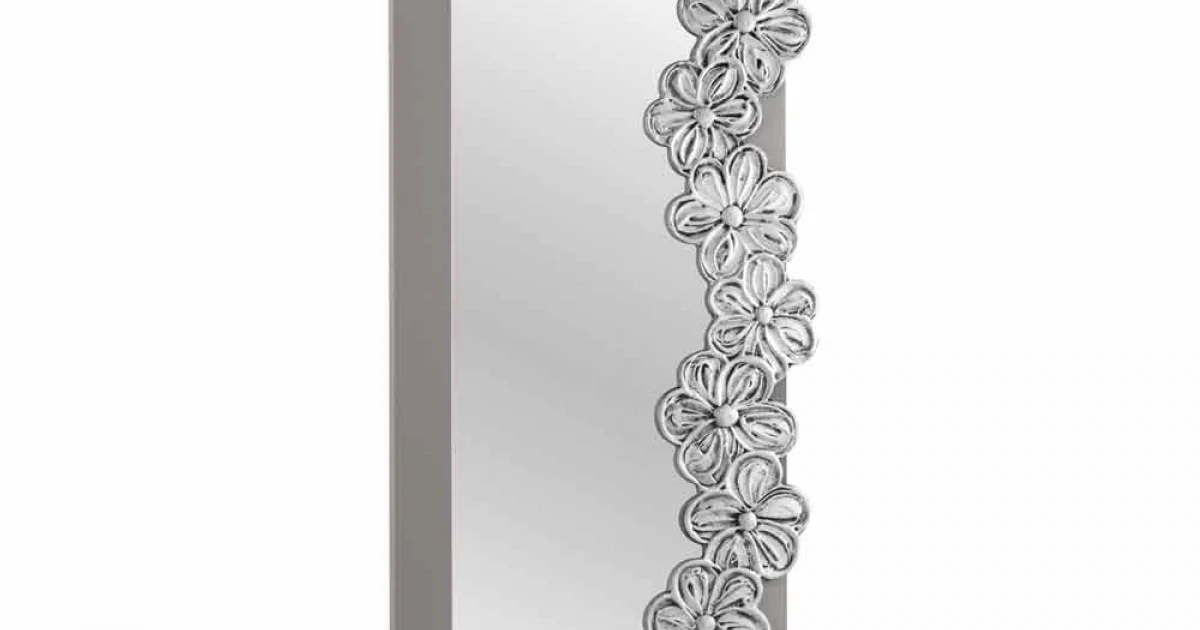 Specchiera da parete di design decorata a mano made in Italy Senapina
