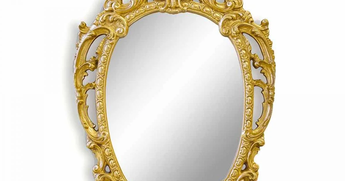 Specchiera da parete in legno ovale fatta a mano in Italia Roberto