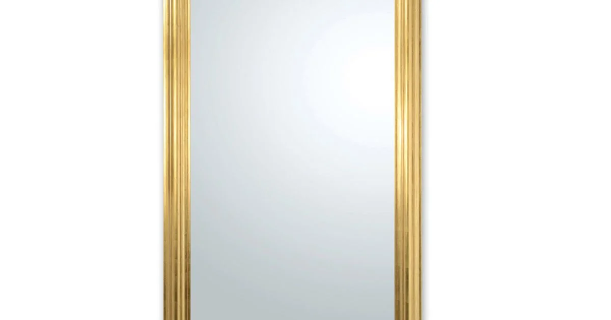 Specchiera in Legno Decorata a Mano in Foglia Oro Made in Italy - Navona