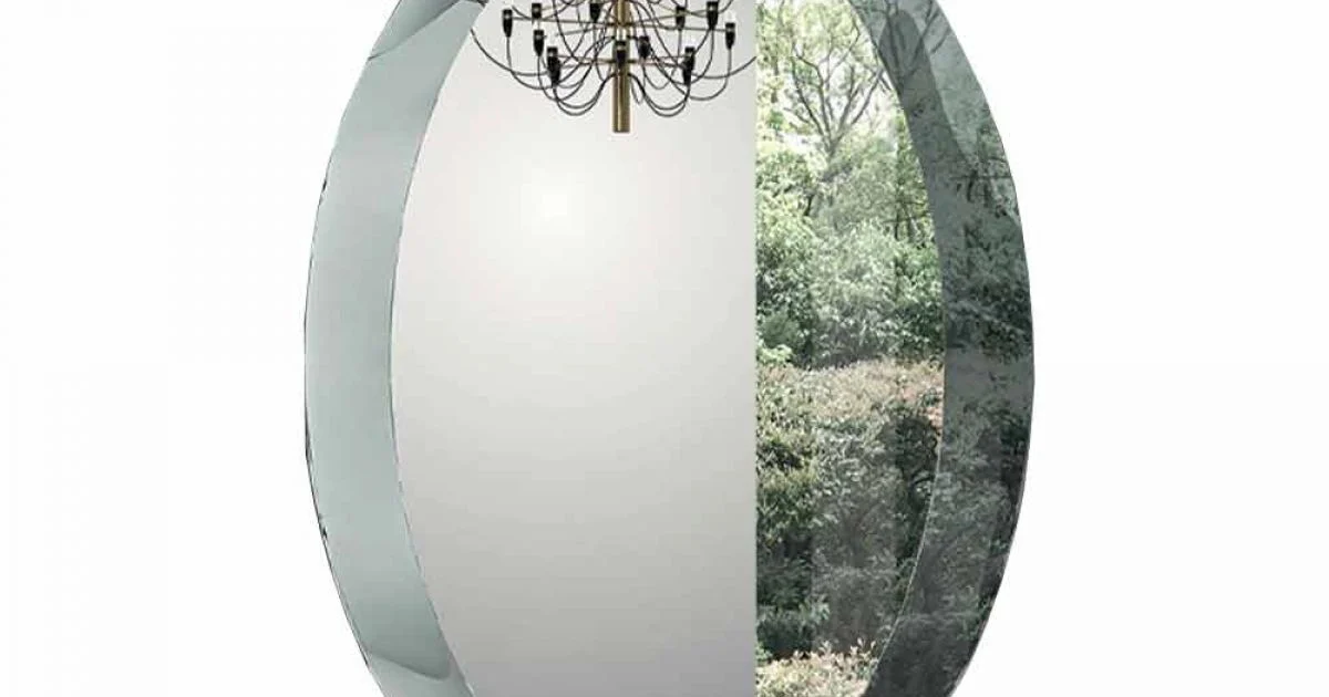 Specchiera da Parete Ovale in Cristallo Vetro Ondulato Made in Italy - Eclisse