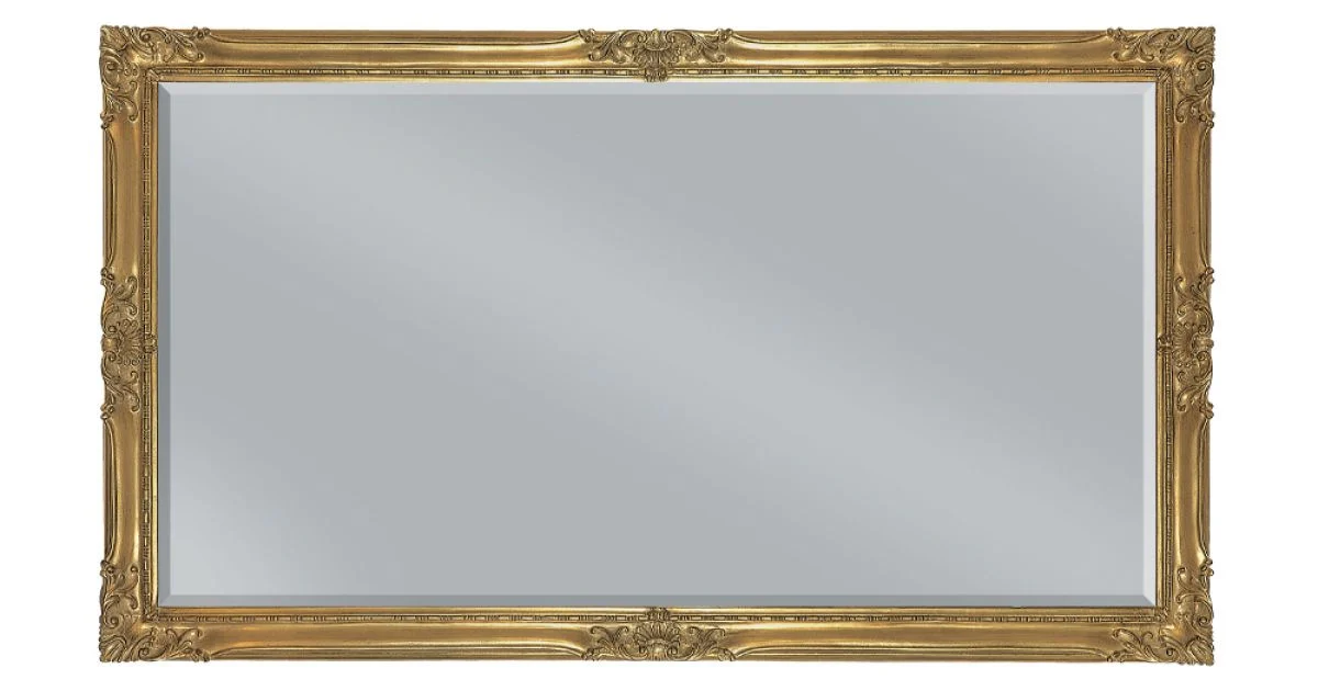 Specchiera Rettangolare in Foglia Oro con Specchio Molato Made in Italy - Pele
