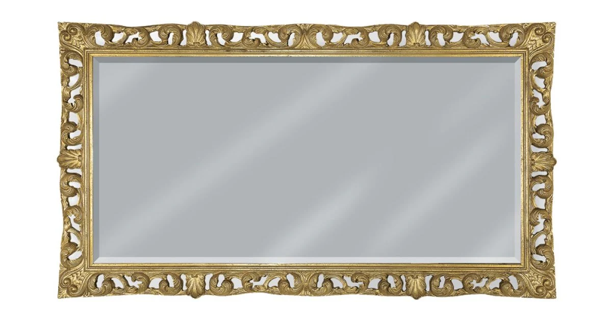 Specchiera Rettangolare in Foglia Oro e Specchio Molato Made in Italy - Rangi