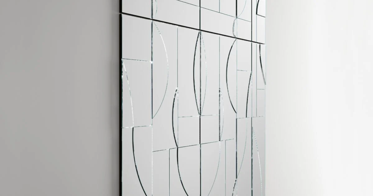 Specchio da Parete Modulare con Struttura in Legno Made in Italy - Saetta