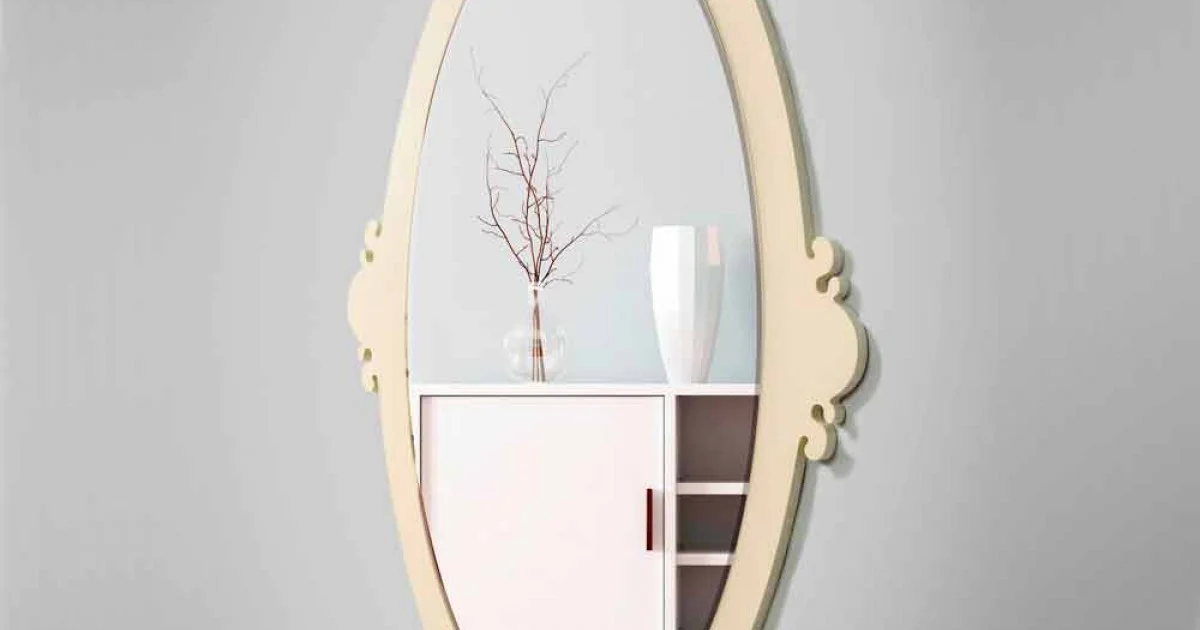 Specchio da Parete Vintage di Design in Legno Marrone con Cornice - Giangio