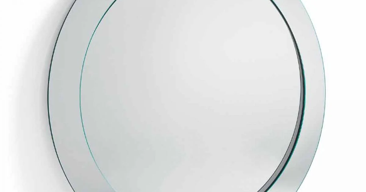 Specchio da Terra Rotondo Moderno con Cornice Inclinata Made in Italy – Salamina