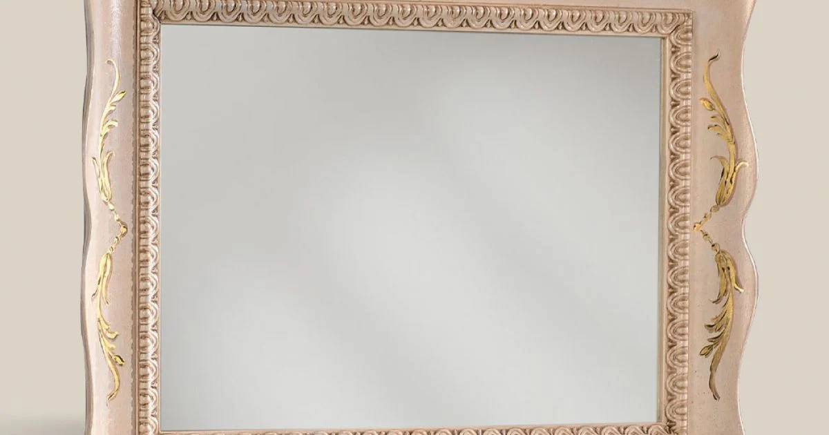 Specchio Rettangolare Legno Bianco Stile Classico Made in Italy - Florence