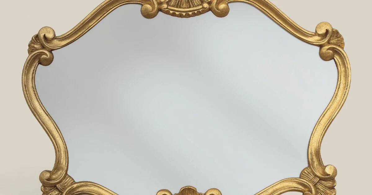 Specchio Stile Classico con Cornice Foglia Oro Made in Italy - Prezioso