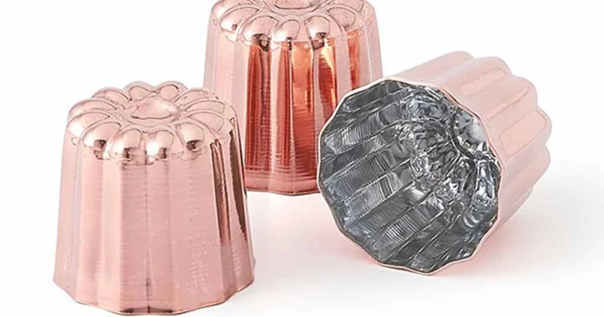 Stampi per Dolci in Rame Stagnato a Mano Design Scanalato 6 Pezzi - Gianvito