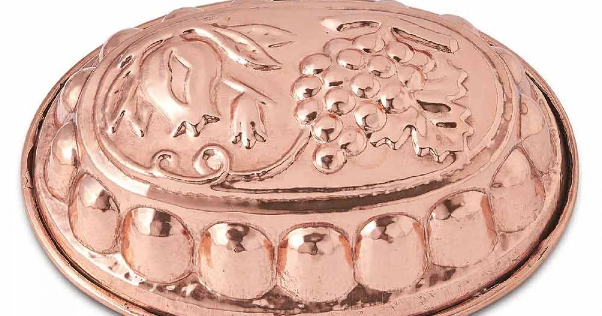 Tortiera Ovale in Rame Stagnato a Mano con Decoro Made in Italy - Gianfilippo