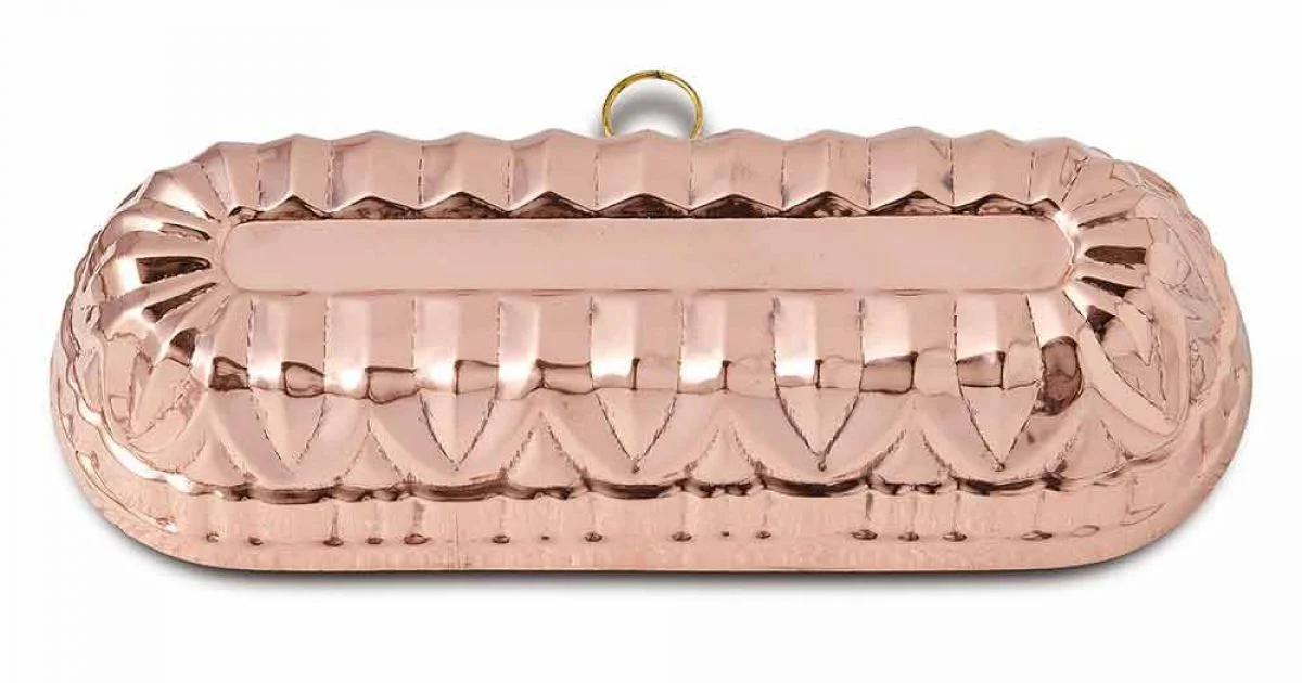 Stampo per Dolci Plumcake Ovale in Rame Stagnato a Mano 30x11 - Gianclaudio