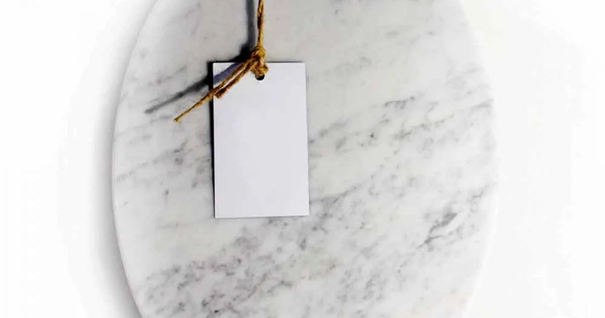 Tagliere Moderno Ovale in Marmo Bianco di Carrara Made in Italy - Masha