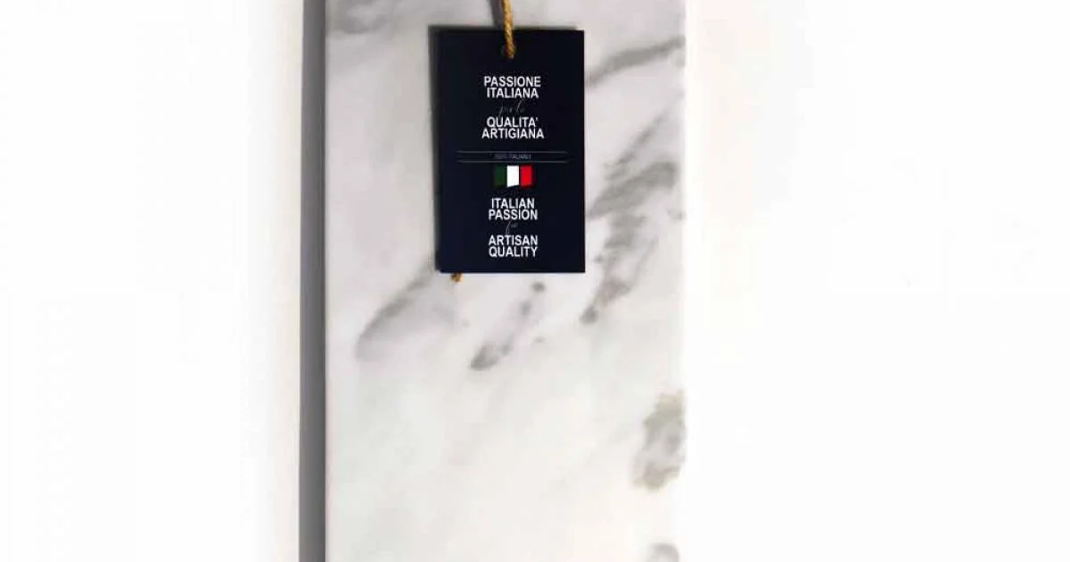 Tagliere Rettangolare in Marmo Bianco di Carrara Made in Italy - Masha