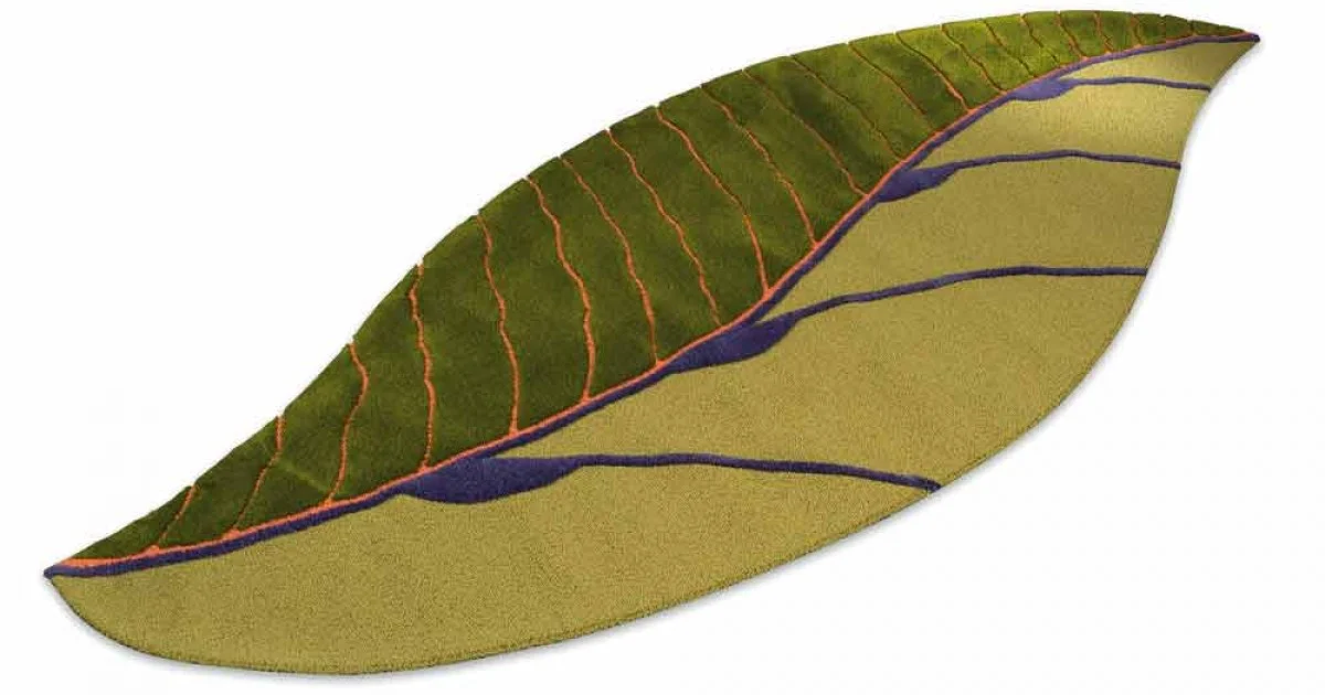 Tappeto Salotto a Forma di Foglia in Lana Taftato a Mano Made in Italy - Acino