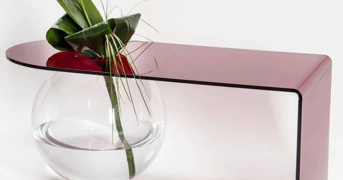 Tavolino a ponte moderno in plexiglass realizzato in Italia, Bolly