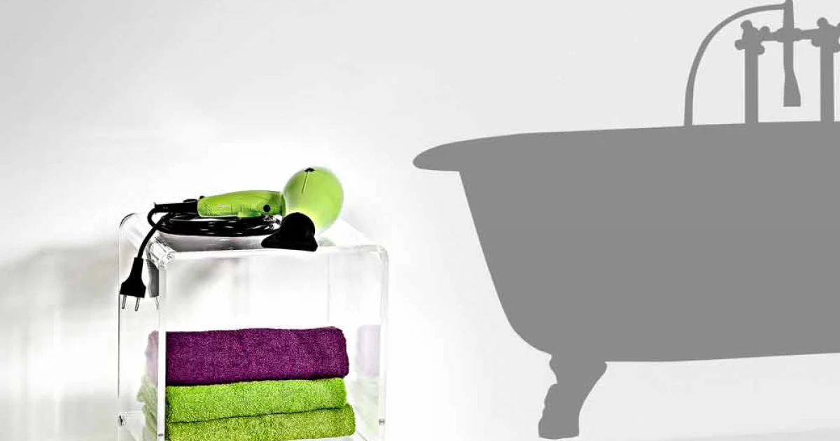 Tavolino / comodino trasparente design moderno Mimi, made in Italy