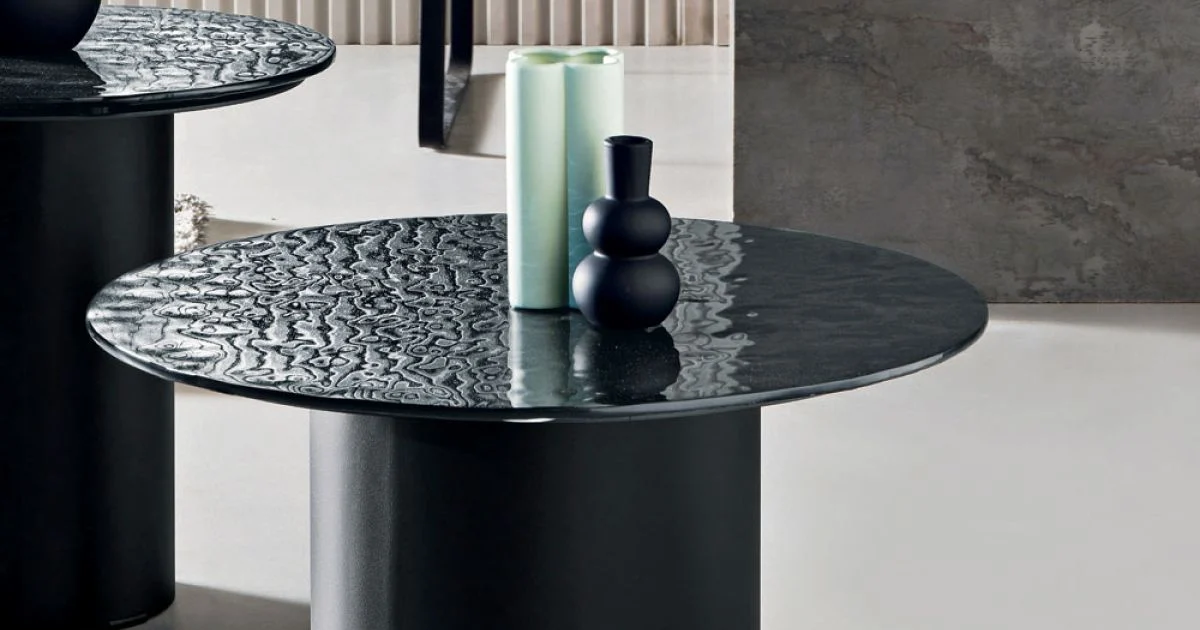 Tavolino con Base in Metallo e Piano Ø60 cm in Specchio o Vetro - Flaminia