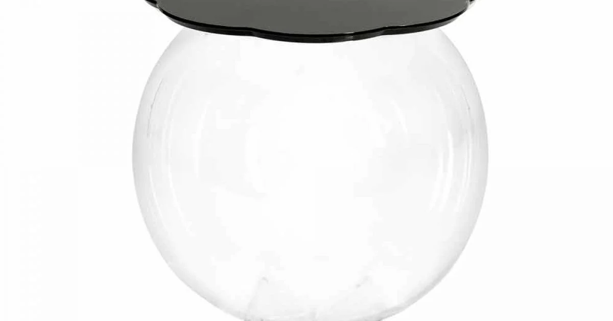 Tavolino / contenitore tondo nero Biffy,design moderno made in Italy