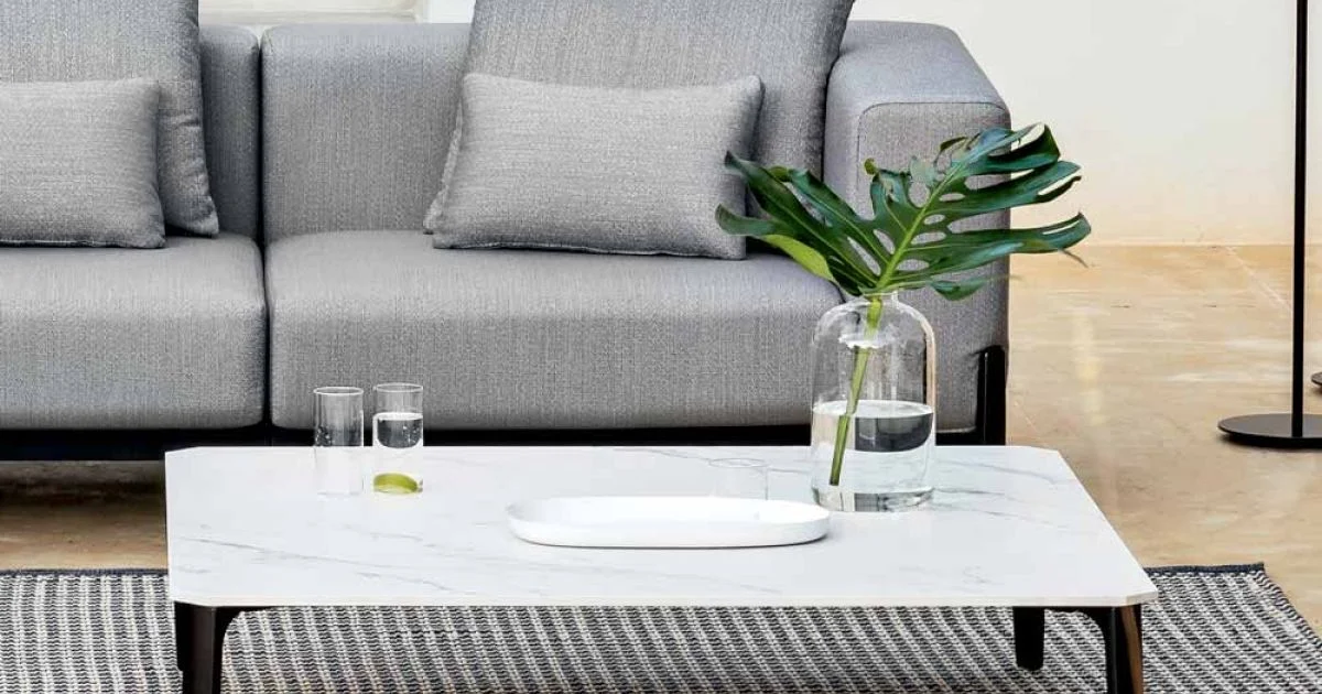Tavolino da Caffè da Giardino in Alluminio e Piano in Gres 7 Finiture - Filomena