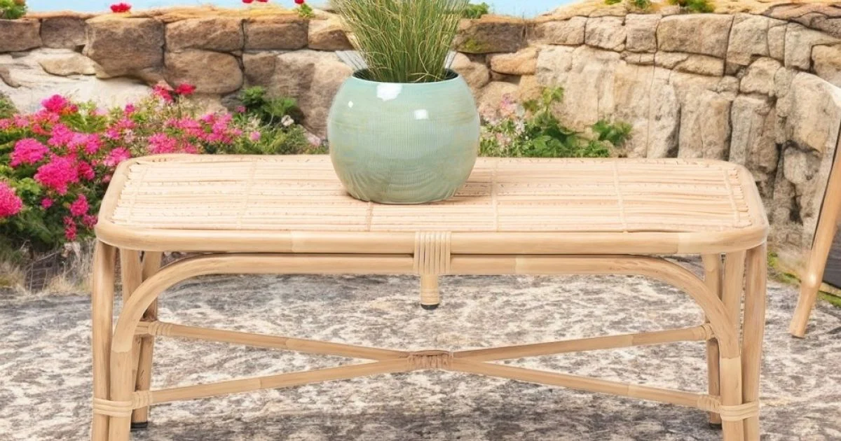 Tavolino da Giardino in Alluminio e Intreccio in Polyrattan - Ellide