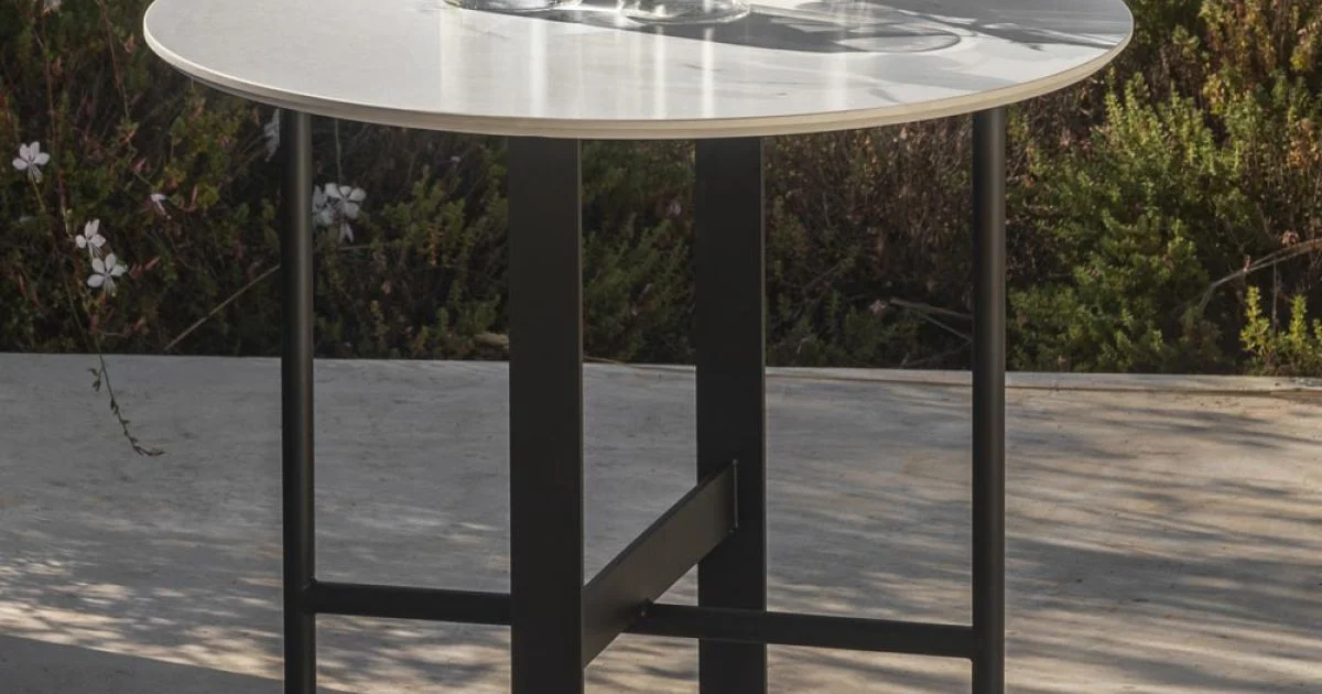 Tavolino da Giardino in Gres e Acciaio Made in Italy - Begin by Myyour