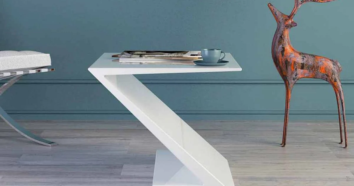 Tavolino da salotto bianco design moderno Zeta made in Italy