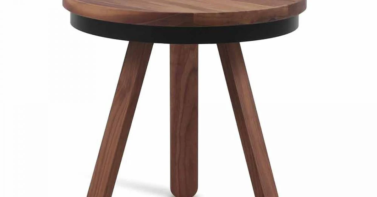 Tavolino da Salotto Design con Piano Rotondo e Gambe in Legno Massello - Salerno