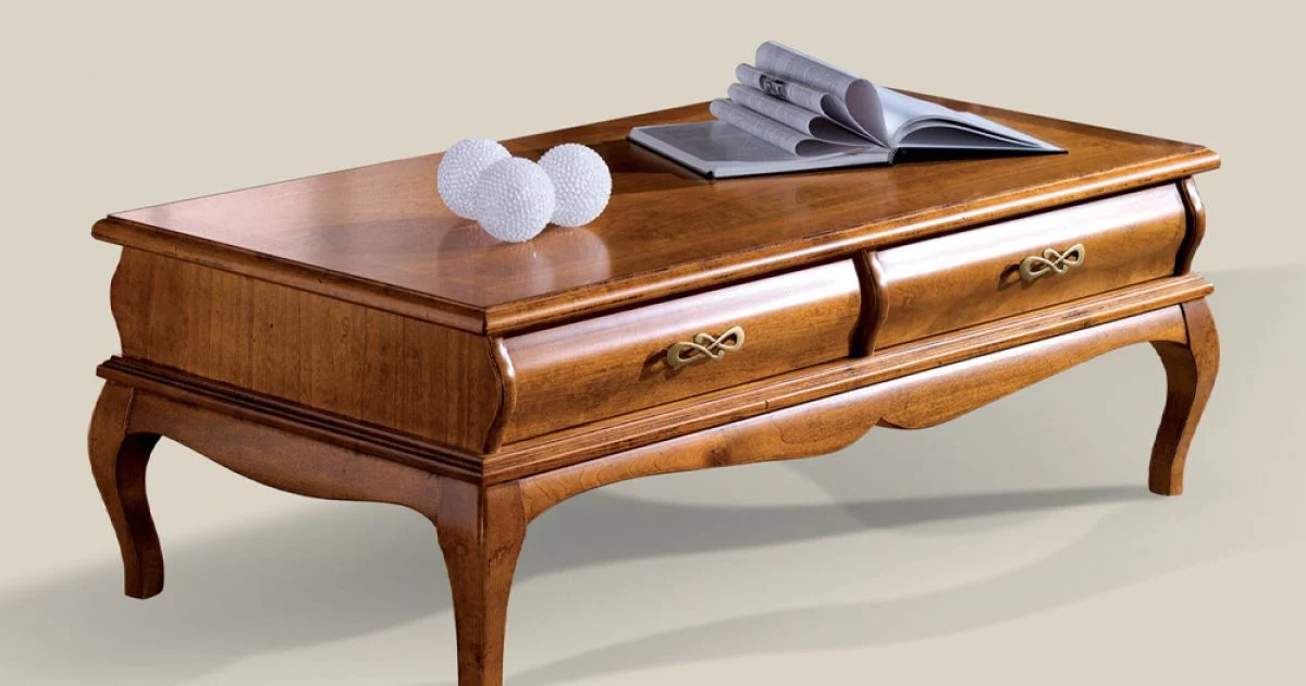 Tavolino da Salotto in Legno di Noce con Cassetto Made in Italy - Hastings