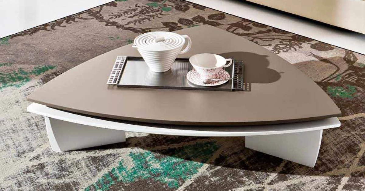 Tavolino da Salotto in Mdf Laccato con Piano Girevole Made in Italy - Lisa