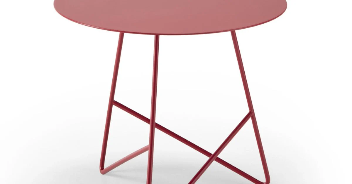 Tavolino da Salotto in Metallo Colorato e 3 Dimensioni, Made in Italy - Magali