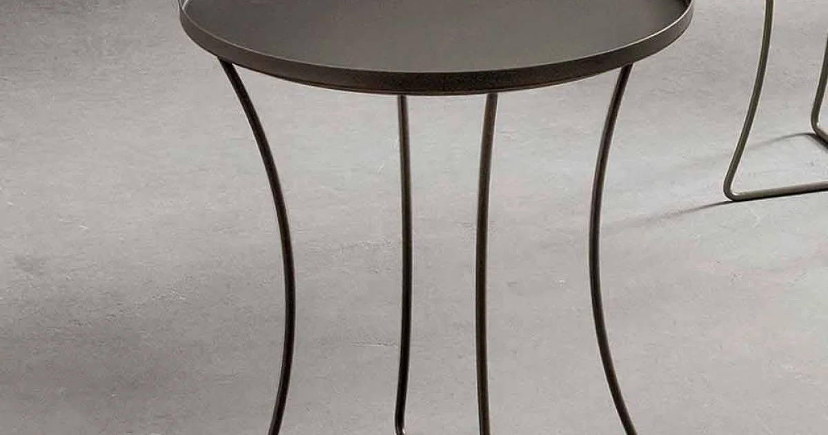 Tavolino da Salotto in Metallo con Vassoio Contenitore Made in Italy - Numbo