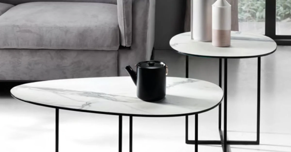 Tavolino da Salotto in Vetro Laminato e Metallo Made in Italy - Sedona