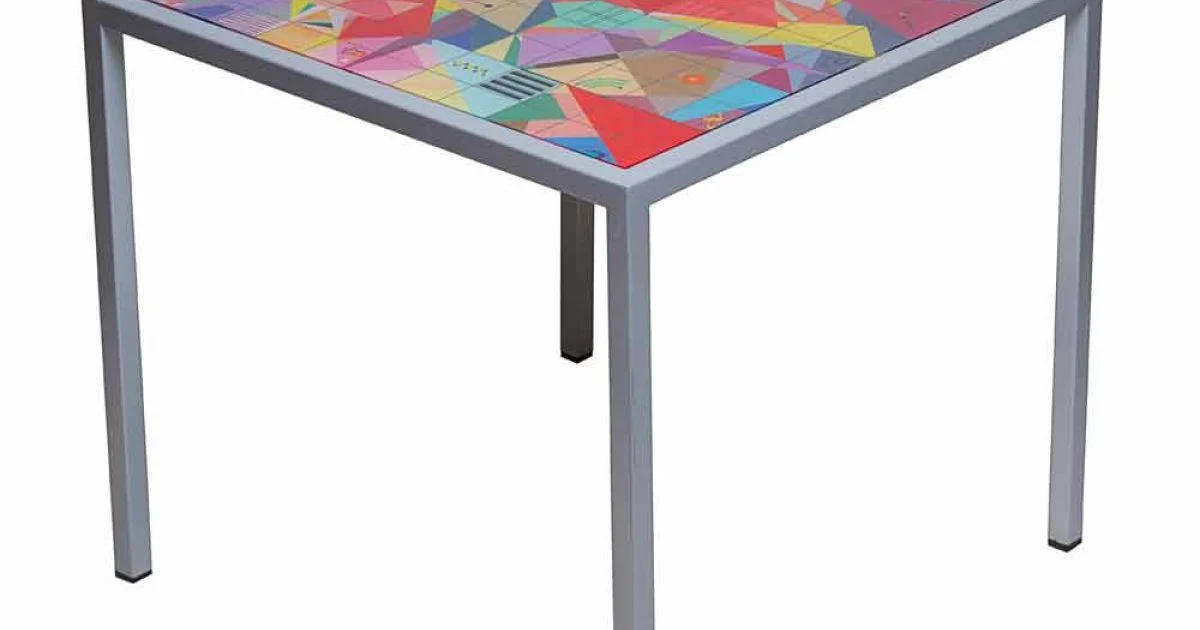 Tavolino da salotto moderno 50x50cm in metallo Nina, made in Italy