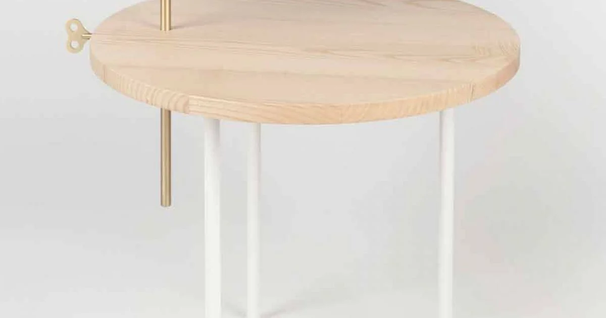 Tavolino da Salotto Moderno con Piano Rotondo in Frassino Made in Italy - Velino