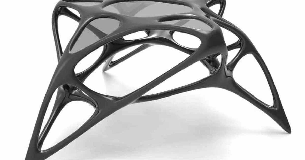 Tavolino da salotto moderno in vetro e Solid Surface Lunar Table#2