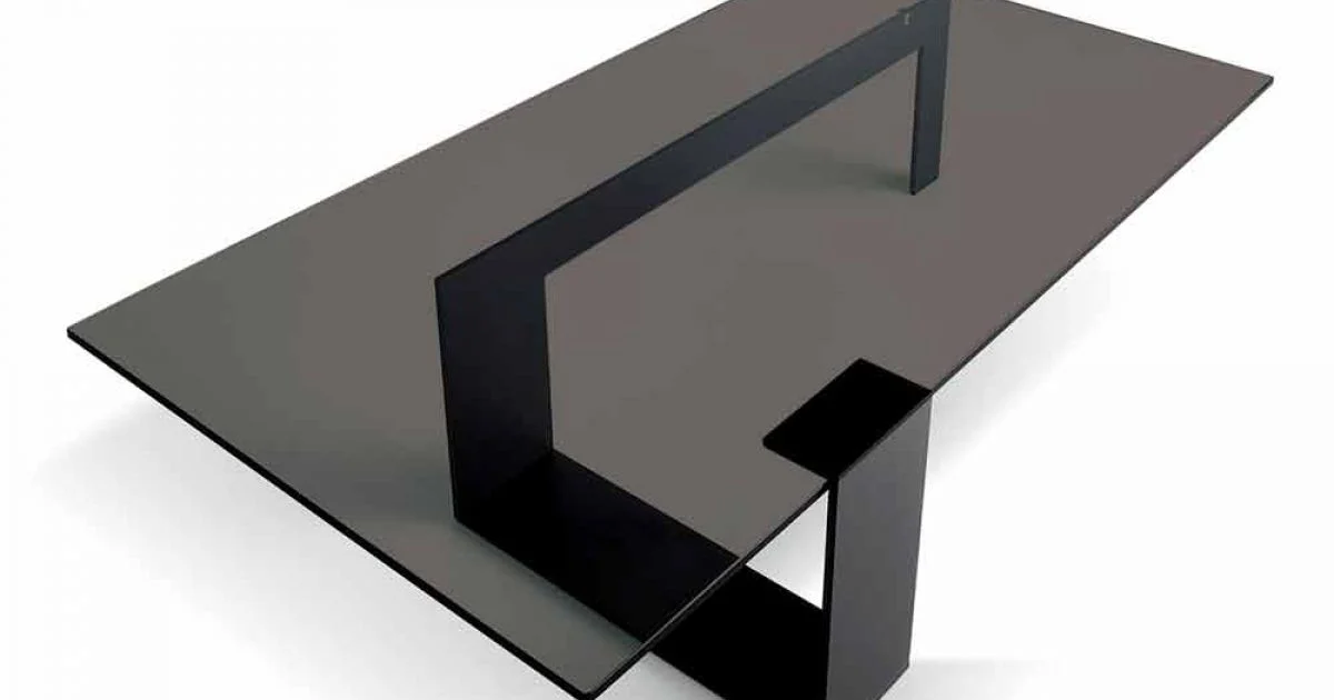 Tavolino da Salotto Moderno Piano Vetro Fumè e Base Metallo Made in Italy – Scoby