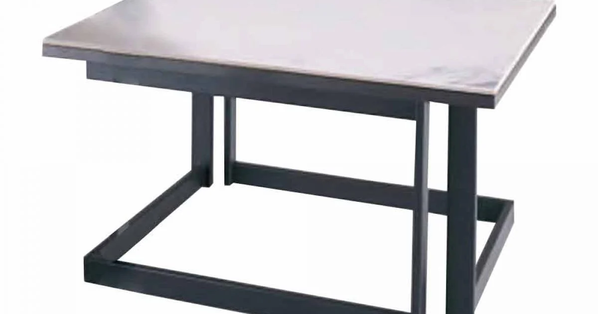 Tavolino da Salotto Quadrato in Gres con Base in Metallo Made in Italy - Albert