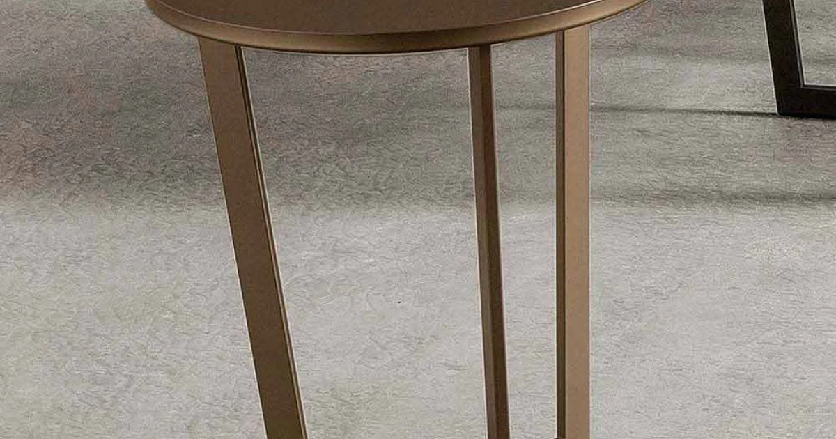 Tavolino da Salotto Rotondo in Metallo Verniciato Made in Italy, di Lusso - Mina