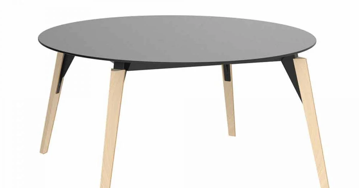 Tavolino da Salotto Tondo in Legno e Piano Hpl in 2 Misure - Faz Wood by Vondom