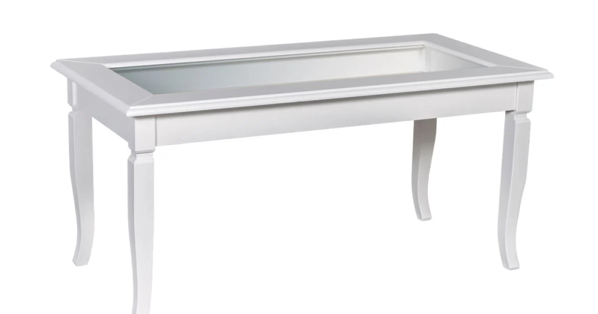 Tavolino da Soggiorno con Bacheca in Vetro Made in Italy - Demetra