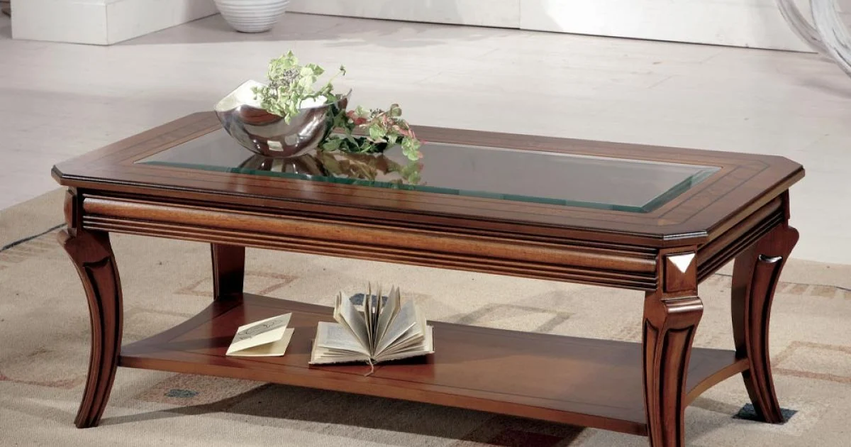 Tavolino da Soggiorno Rettangolare con Piano in Vetro Made in Italy - Gaol