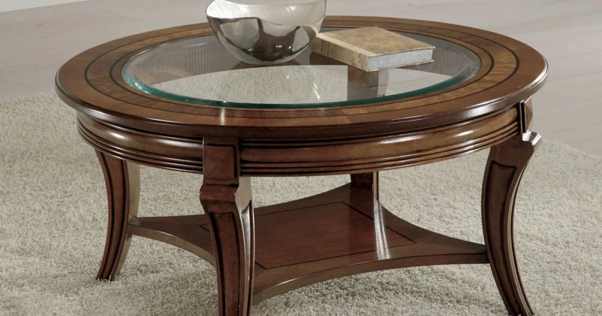 Tavolino da Soggiorno Rotondo con Piano in Vetro Made in Italy - Onatha