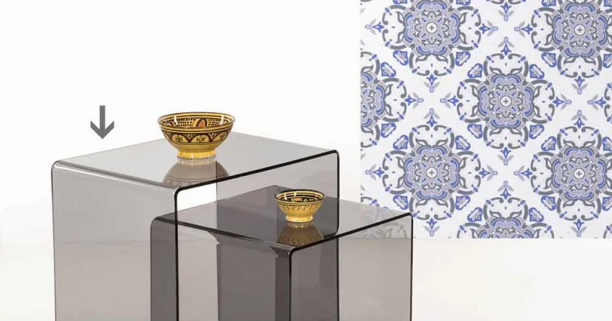 Tavolino fumé design moderno 50x50cm Terry Big, made in Italy