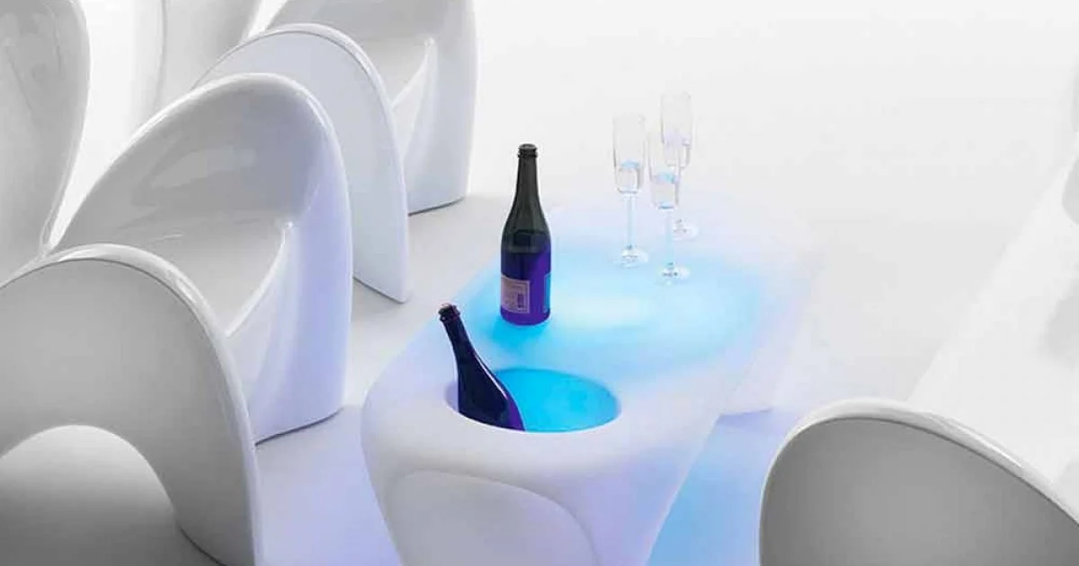 Tavolino Luminoso con Spumantiera, Design da Esterno o Interno - Lily by Myyour