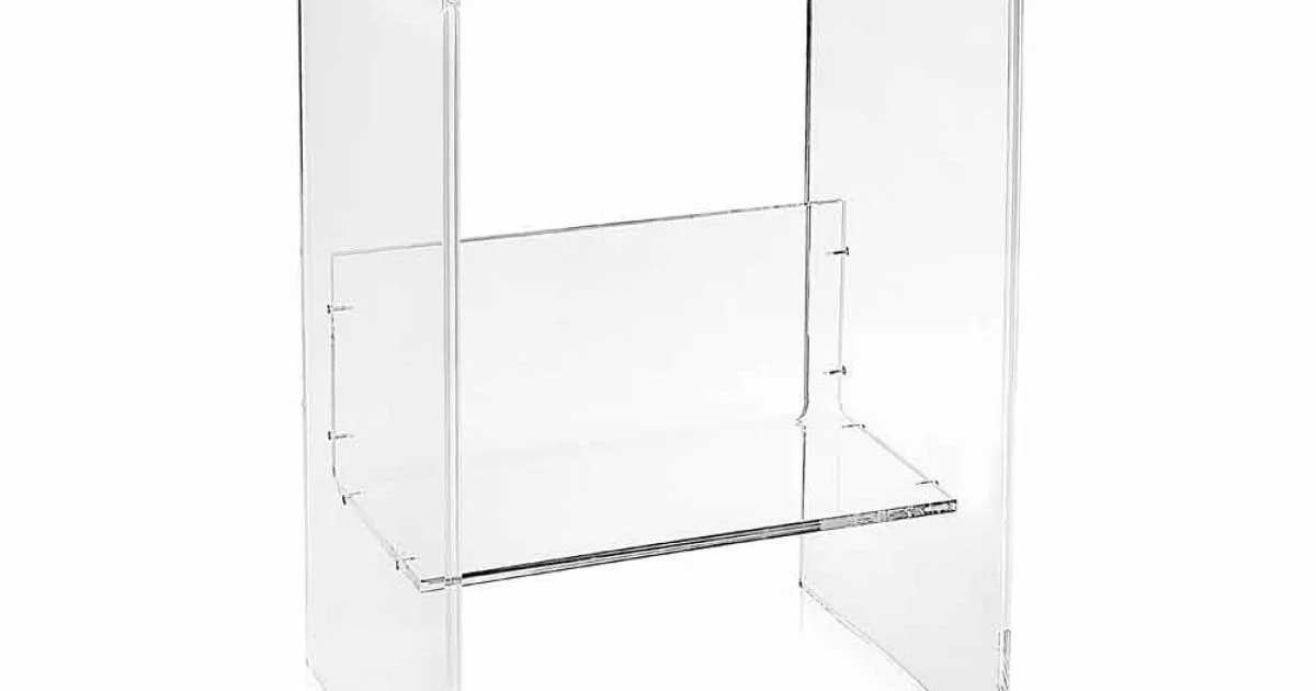 Tavolino moderno in plexyglass L50 x H76 x P40 cm  Aza, made in Italy