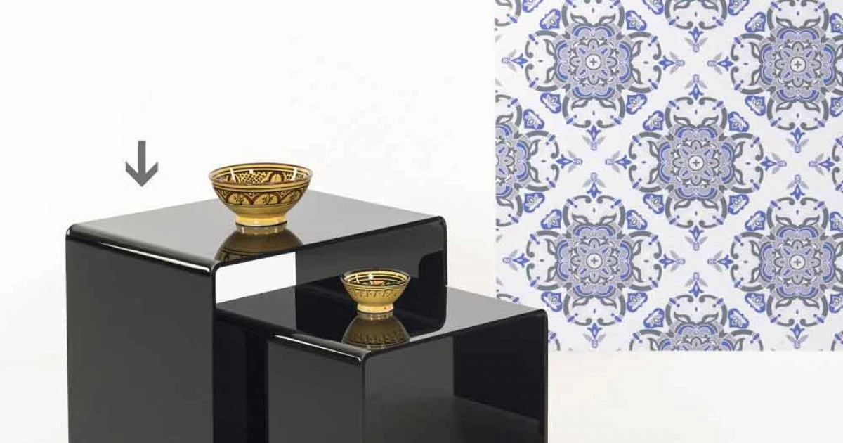 Tavolino nero design moderno 50x50cm Terry Big, made in Italy
