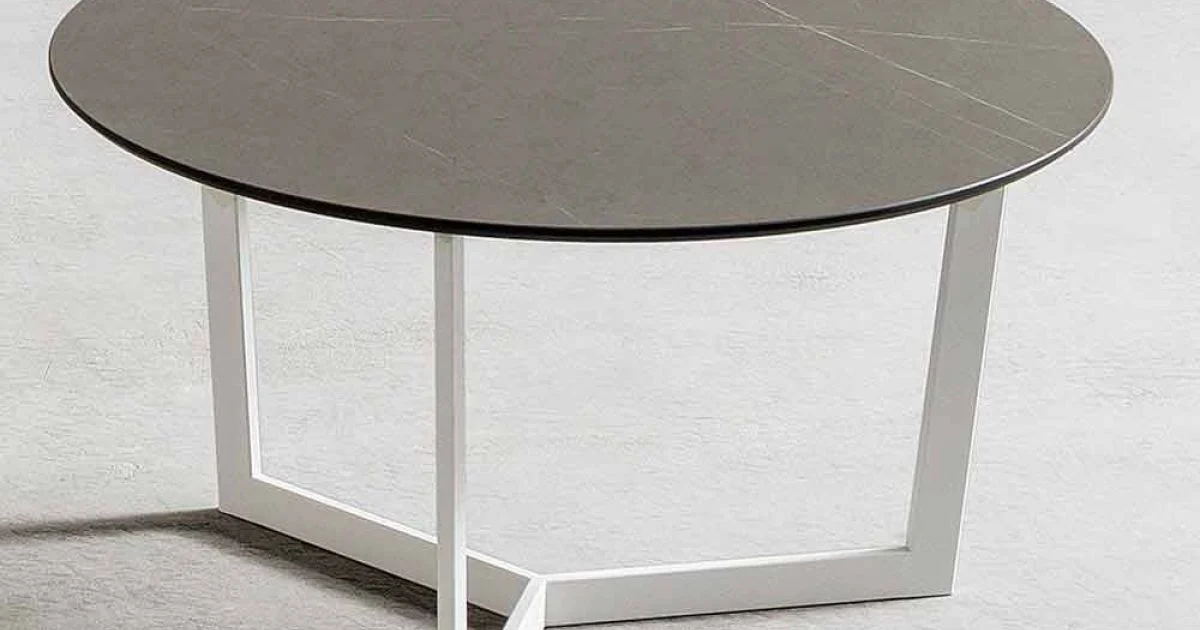 Tavolino Rotondo da Salotto con Piano in Hpl Realizzato in Italia - Mina