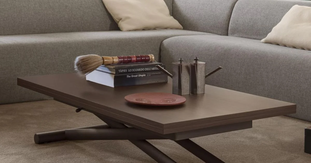 Tavolino Salotto Trasformabile in Metallo e Legno Made in Italy - Veneris